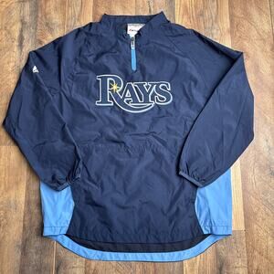 Tampa Bay Devil Rays Jacket Youth Medium Blue Majestic Athletic‎ Baseball 6437